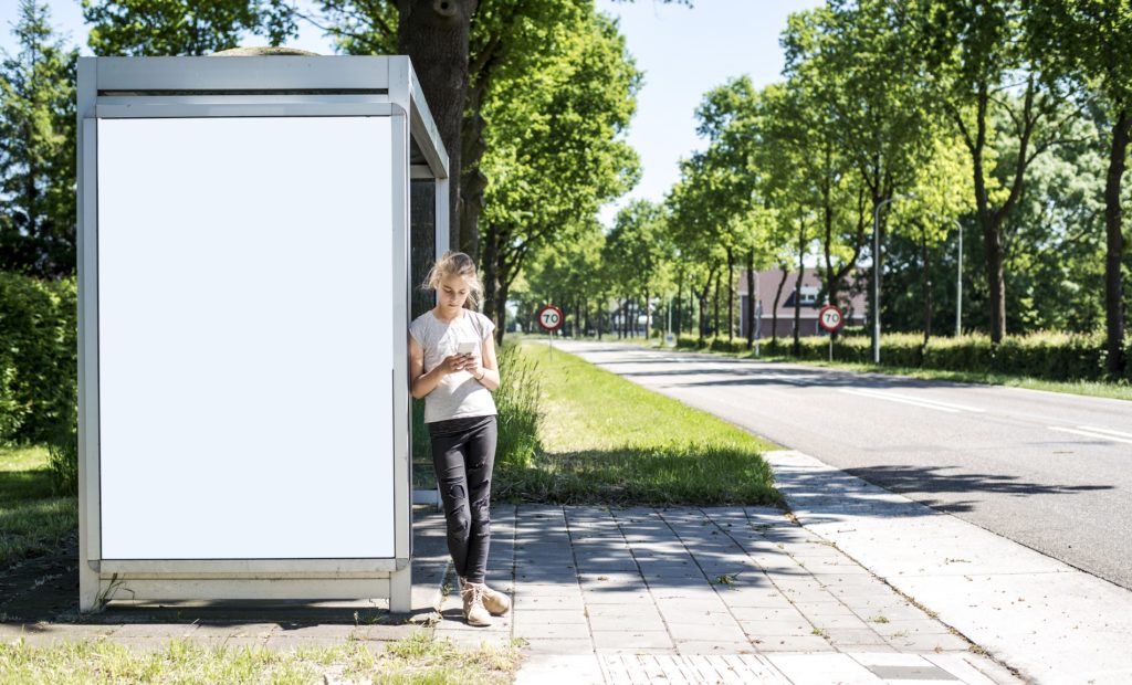 Bus stop abri or billboard mockup