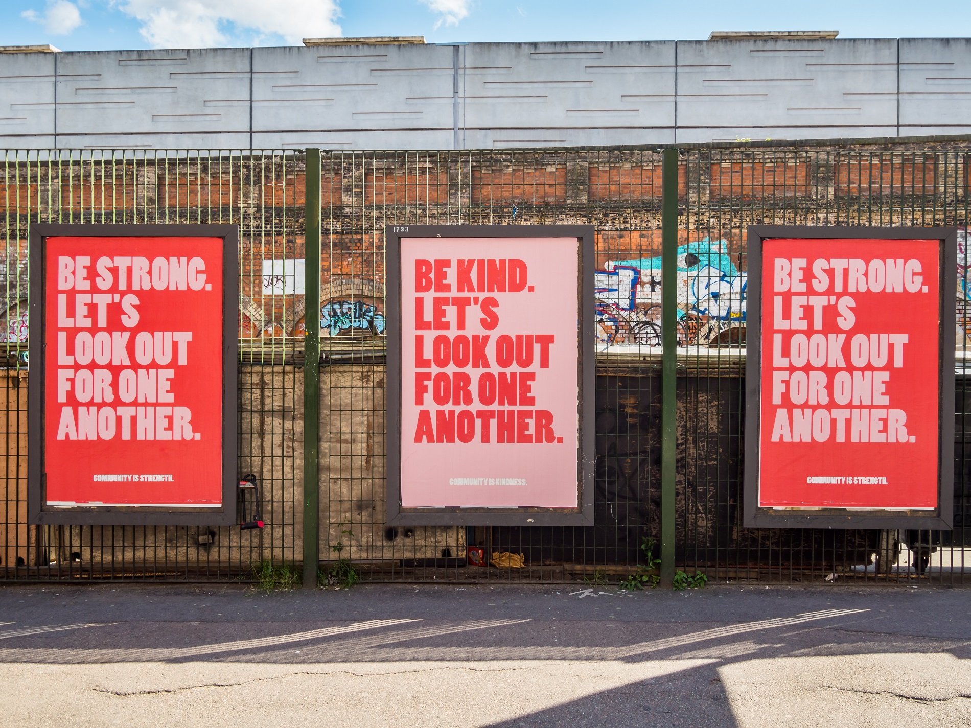 Advertising billboard campaign poster to boost morale of people during lockdown