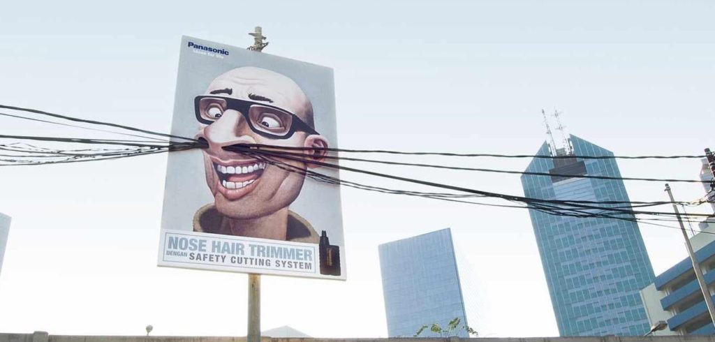 Panasonic Nose Hair Trimmer, funny 3d billboard
