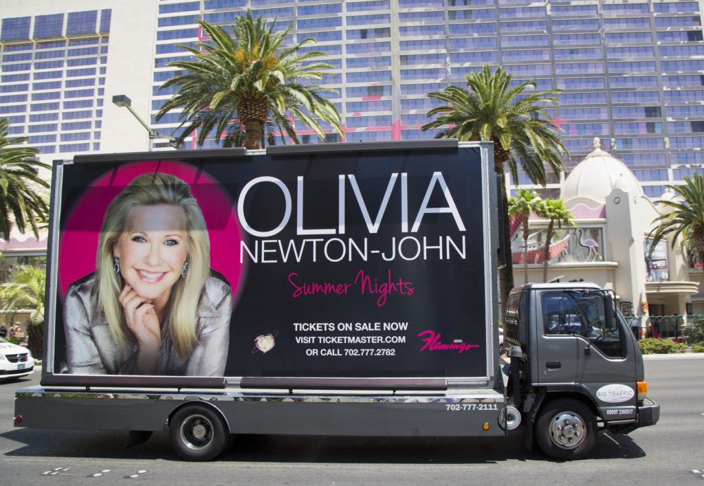 Billboard truck on Las Vegas Strip in Las Vegas