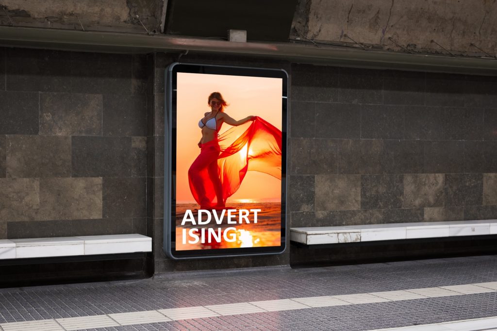 Digital billboard in metro station