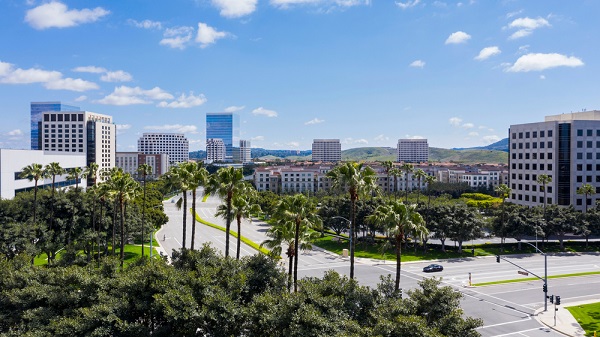 Aerial,View,Of,The,Downtown,Irvine,,California,Skyline.