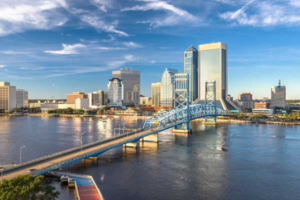 Jacksonville,,Florida,,Usa,Downtown,City,Skyline,At,Dusk.