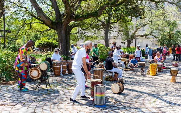 New,Orleans,,La,,Usa,-,April,11,,2021:,Percussionists,,With