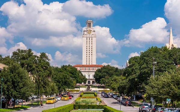 University,Of,Texas,(ut),Against,Blue,Sky,In,Austin,,Texas