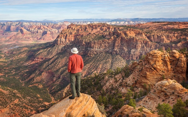 Hike,In,The,Utah,Mountains.,Hiking,In,Unusual,Natural,Landscapes.